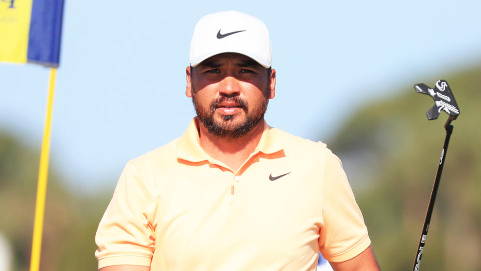 Jason Day (pictured) walks off the first green during the third round of the 2021 PGA Championship.