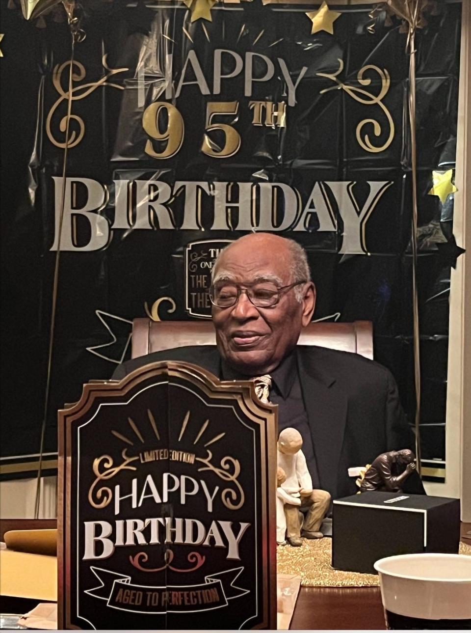 Alphonso Gibbs Sr. celebrated his 95th birthday at home in East Greenwich with his family last Thursday.