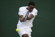 Britain Tennis - Wimbledon - All England Lawn Tennis & Croquet Club, Wimbledon, England - 27/6/16 France's Gael Monfils in action against France's Jeremy Chardy REUTERS/Tony O'Brien
