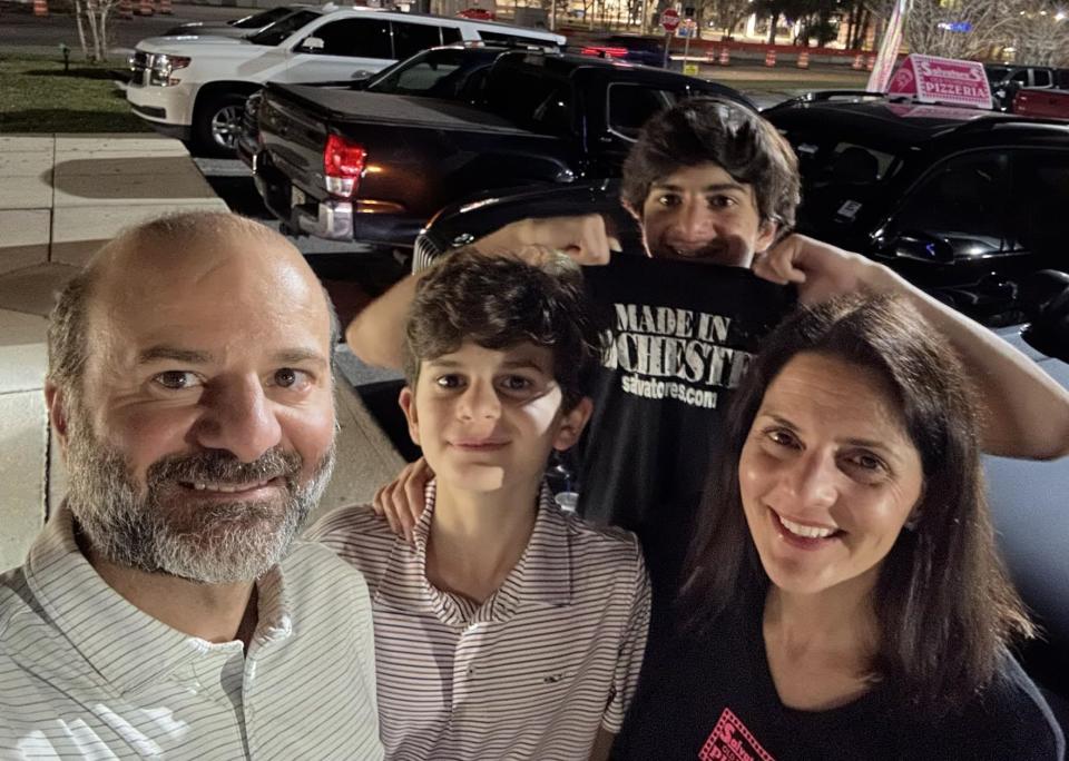 Fairport native Dr. Ferdinand Formoso and his wife, Elisa, (shown with their sons) are heading up Salvatore's Old Fashioned Pizzeria's expansion in Florida, with the chain's first store opening in Jacksonville.