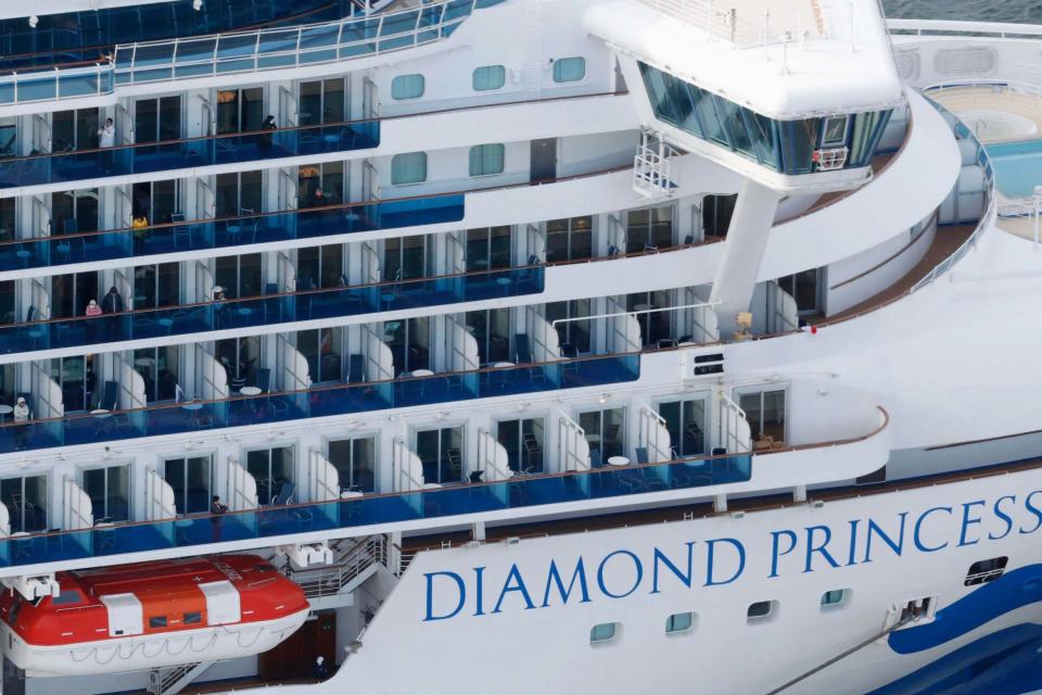 The Diamond Princess was docked off Yokohama (AP)