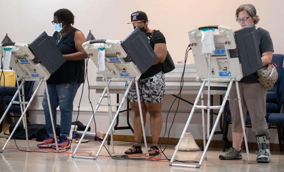 Shelby County voters cast their ballots during Election Day on Thursday, Aug. 4, 2022, at Springdale Baptist Church in Memphis.