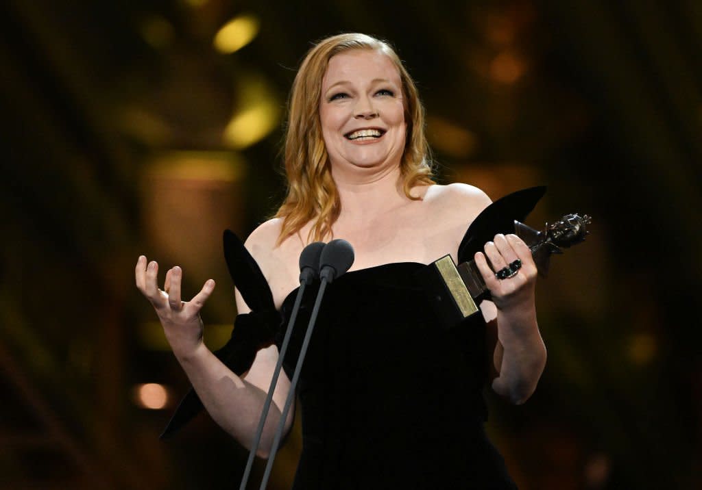 Sarah Snook with the Best Actress award