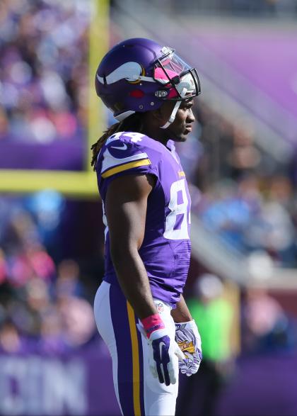 Cordarrelle Patterson, without football. Naturally. (Photo by Adam Bettcher/Getty Images)