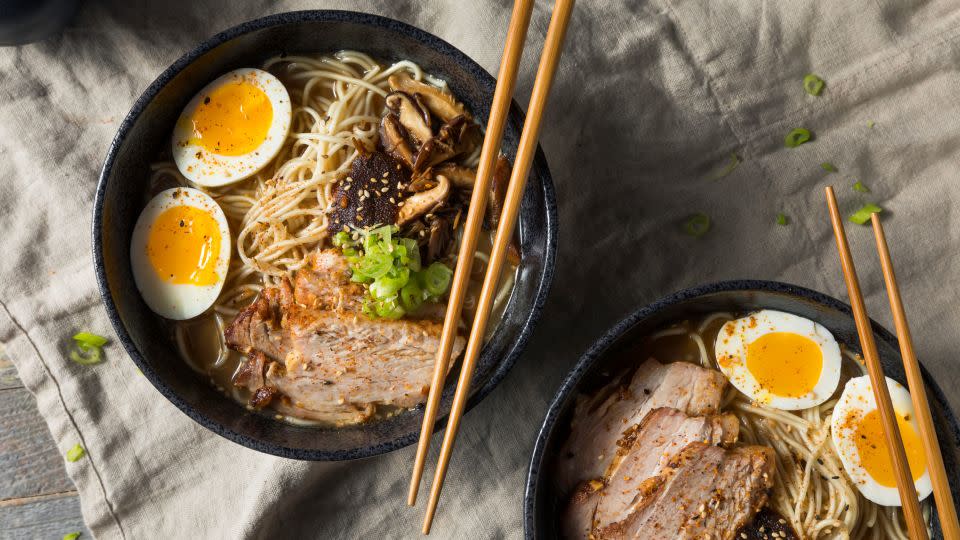 This classic ramen soup is flavored with pork bones. - Shutterstock