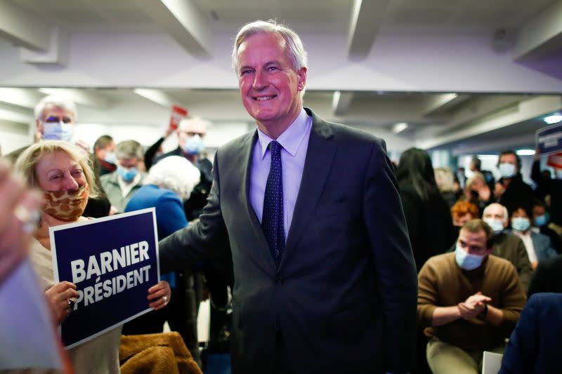 Michel Barnier, former EU chief negotiator and Les Republicains party presidential primary candidate, in Paris