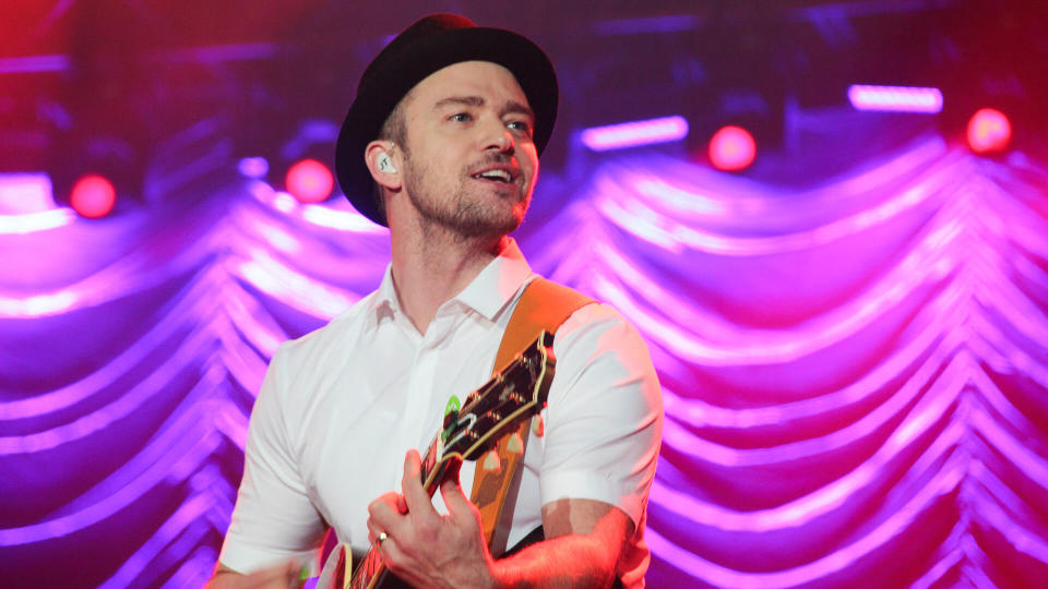 RIO DE JANEIRO, BRAZIL - SEPTEMBER 15: Singer Justin Timberlake performs during the Rock in Rio Festival in Rio de Janeiro.