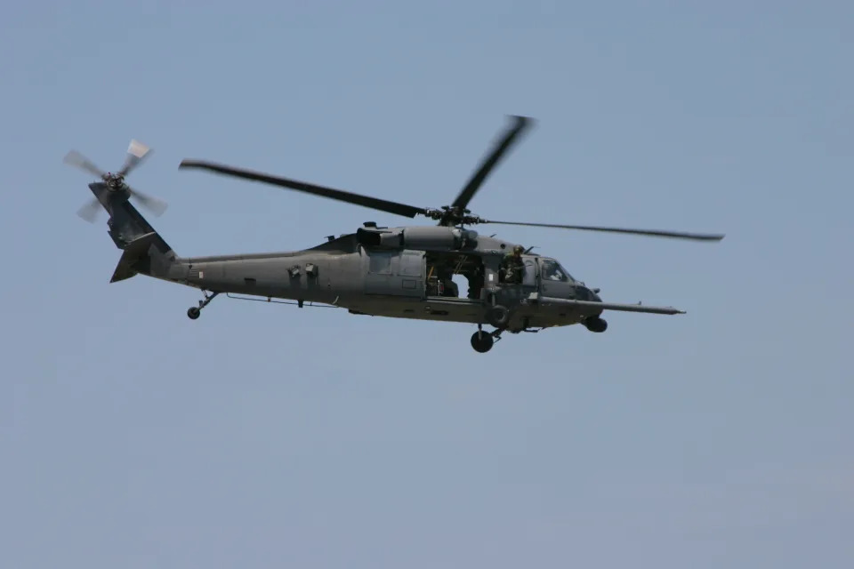 A Black Hawk helicopter in flight
