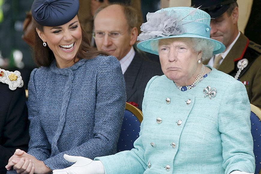 Someone's photoshopping Trump onto the Queen