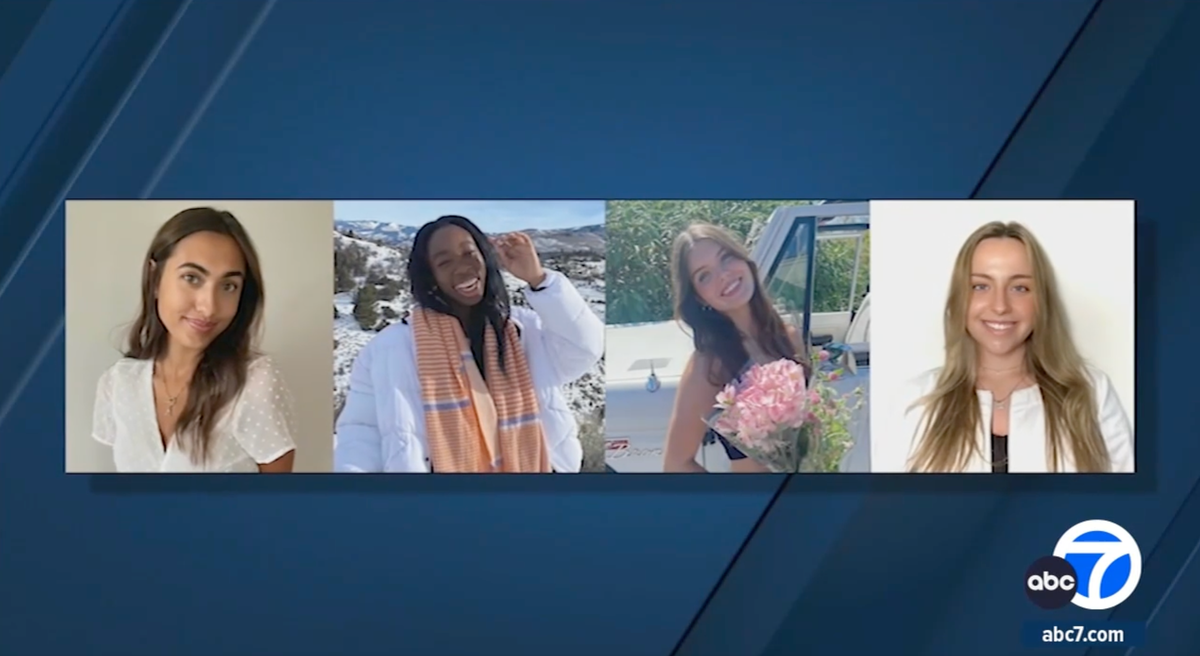 Four Pepperdine University students who died in a crash on PCH (ABC 7 / screengrab)