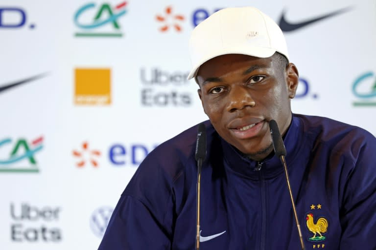 El centrocampista francés del Real Madrid Aurélien Tchouaméni en la sala de prensa en Paderborn (Alemania), el 23 de junio de 2024 (FRANCK FIFE)