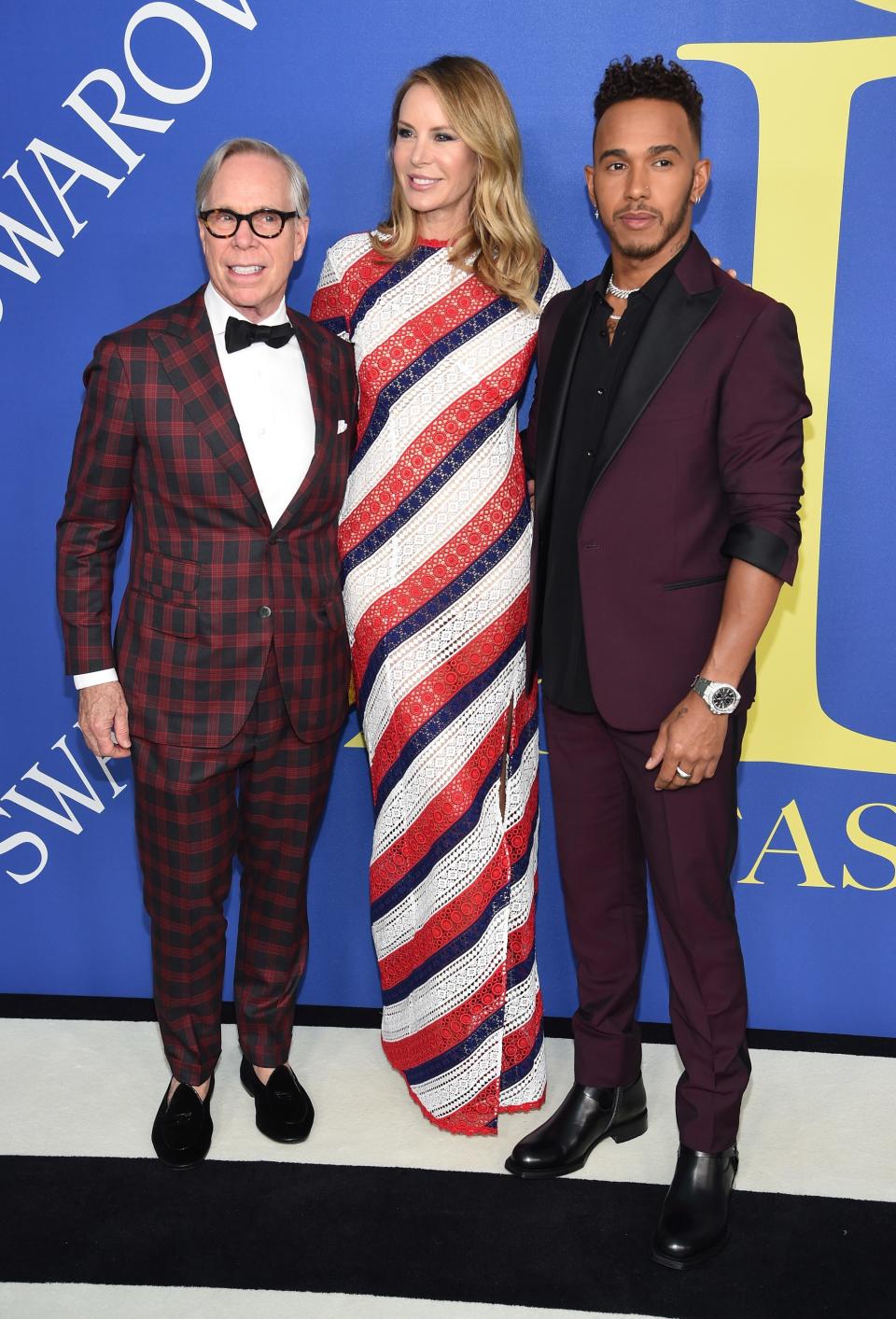 Tommy Hilfiger, Dee Ocleppo and Lewis Hamilton in Tommy Hilfiger