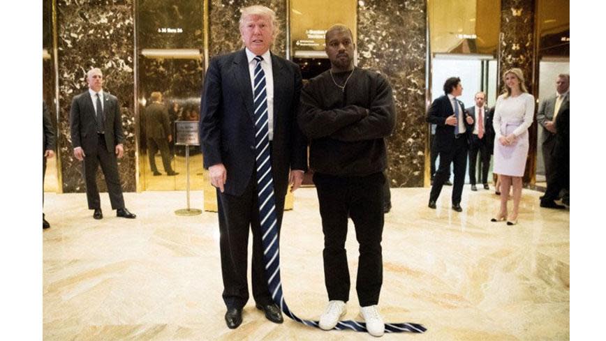 Kanye West is known for his out-there fashion sense, so who knows, we might just see these floor-dragging neckties trending soon.