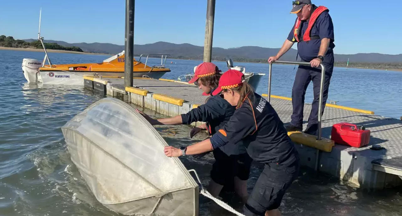 The tinny was retrieved from the water. Source: Tasmania Police