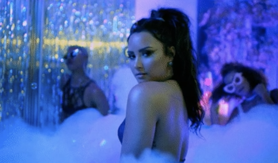 Demi Lovato in her "Sorry Not Sorry" music video