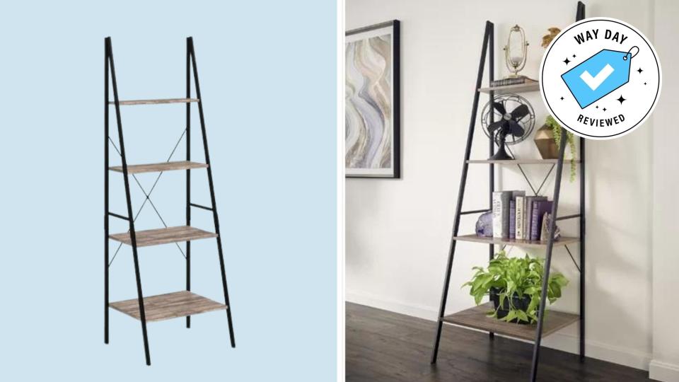 This tall bookshelf has enough space to display all sorts of decor.