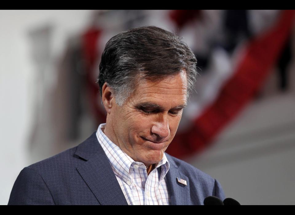 Mitt Romney's campaign hit a setback <a href="http://www.huffingtonpost.com/2012/02/08/rick-santorum-colorado-caucus-_n_1261734.html" target="_hplink">with his triple losses</a> to Rick Santorum in Colorado, Minnesota and Missouri.    Although Romney<a href="http://huff.to/xinjOF" target="_hplink"> didn't seem overly worried</a> during his concession speech, the results <a href="http://huff.to/wSNM2q" target="_hplink">underscore some of his weaknesses</a> as a candidate.