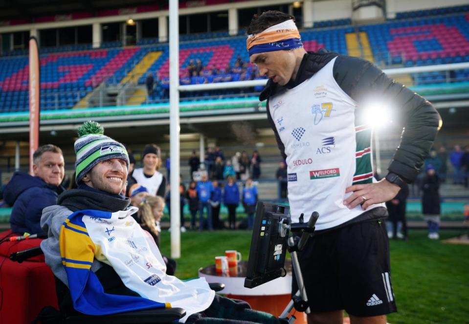 Kevin Sinfield with Burrow at Headingley (Zac Goodwin/PA)