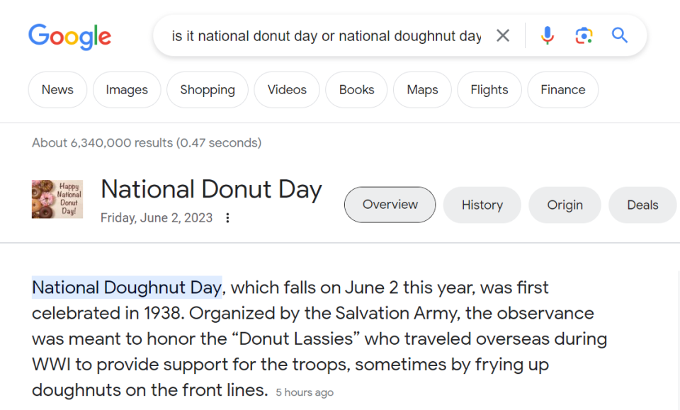Even Google doesn't know if it is "donut" or "doughnut".