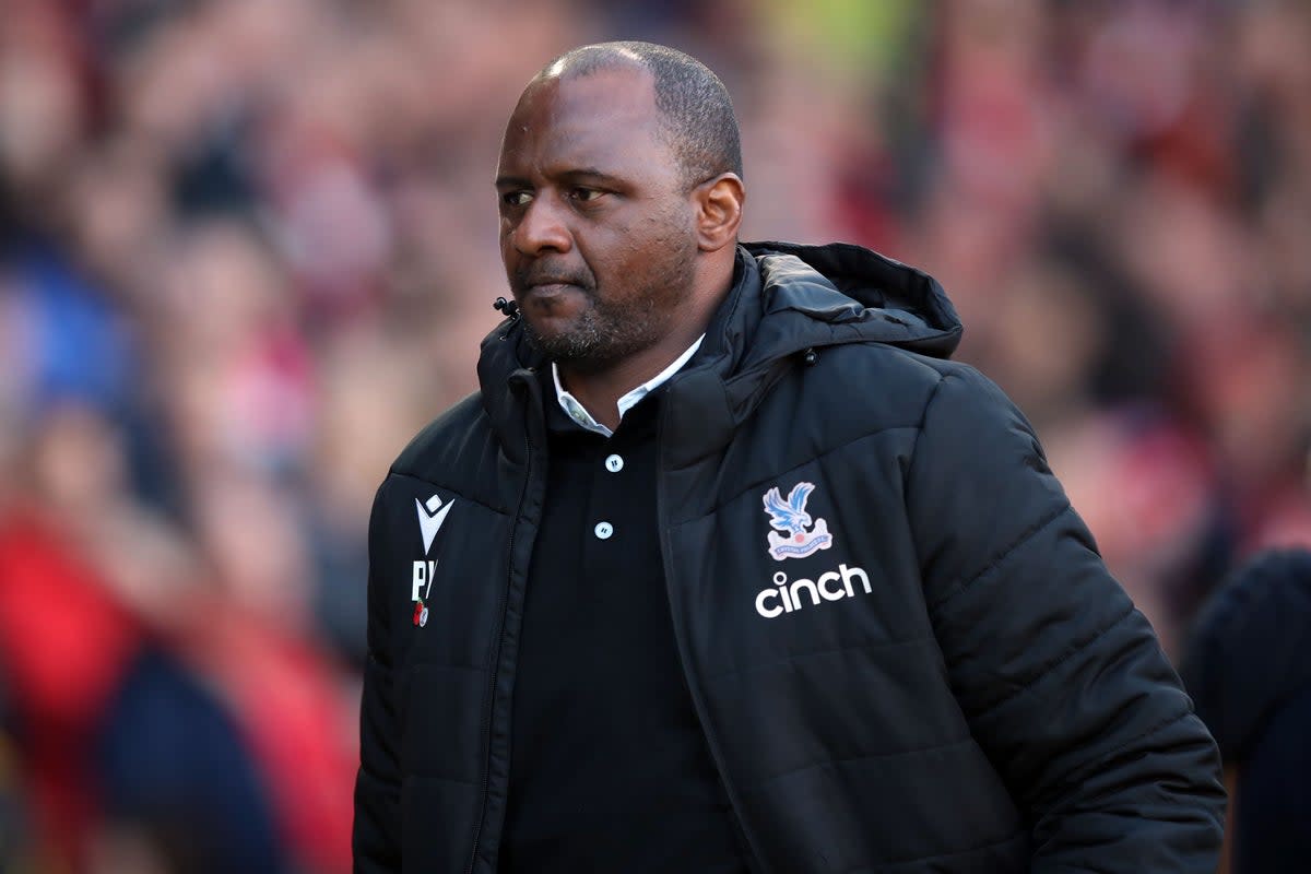 Patrick Vieira is eager to add to his Palace squad during the January transfer window (Isaac Parkin/PA) (PA Wire)