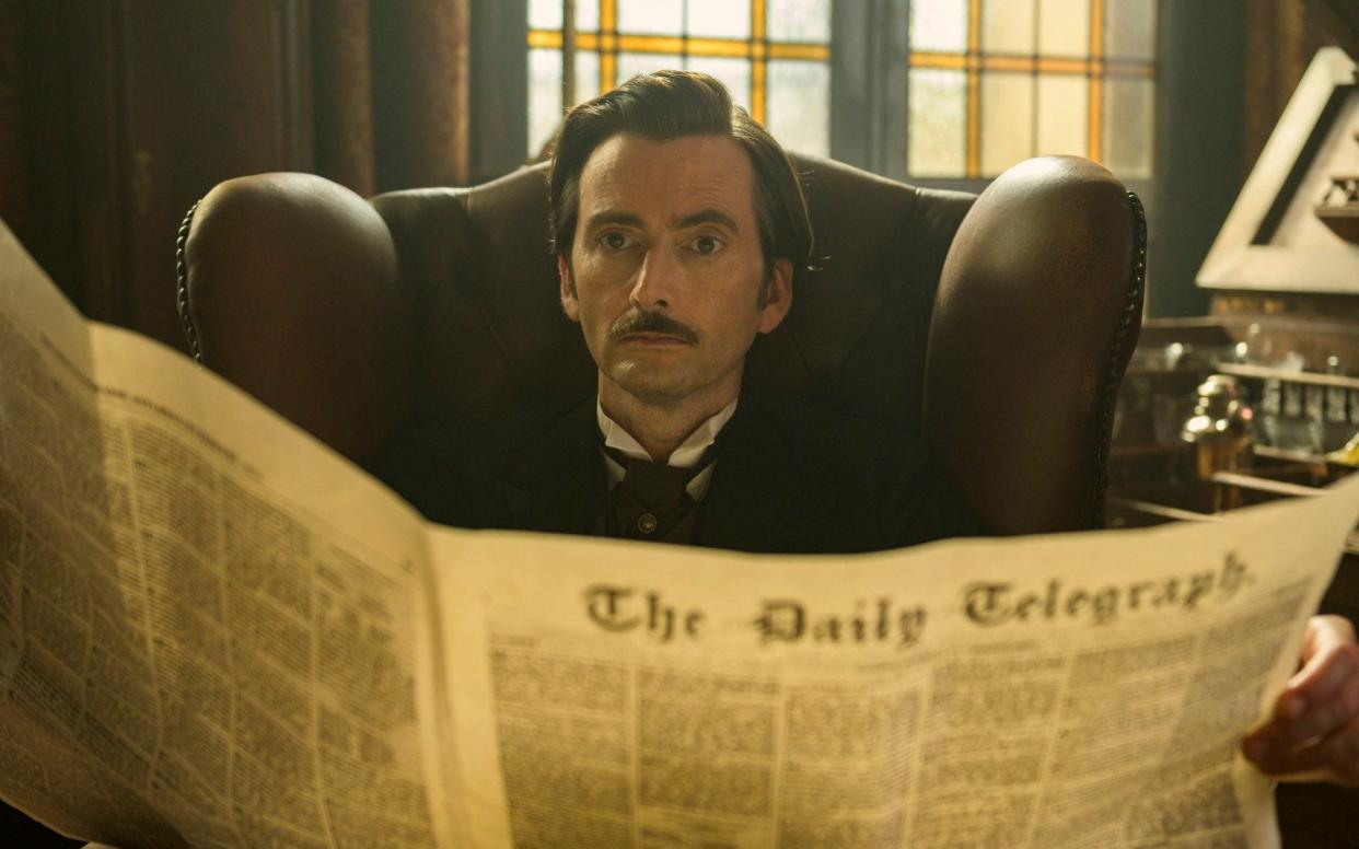 Phileas Fogg reading a copy of The Daily Telegraph in the BBC One adaption of Around the World in 80 days - Tudor Cucu 