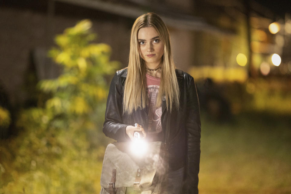 This image released by The CW shows Meg Donnelly in a scene from "The Winchesters," a prequel to the long-running series "Supernatural." (Matt Miller/The CW via AP)