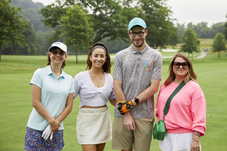 Krissy Bobrzynski, Special Olympics Pennsylvania athlete; Aly Raisman, Olympic gymnast and advocate; Tommy Kreutzer, Special Olympics Pennsylvania athlete, and Stacey McCormick, Aerie chief marketing officer.