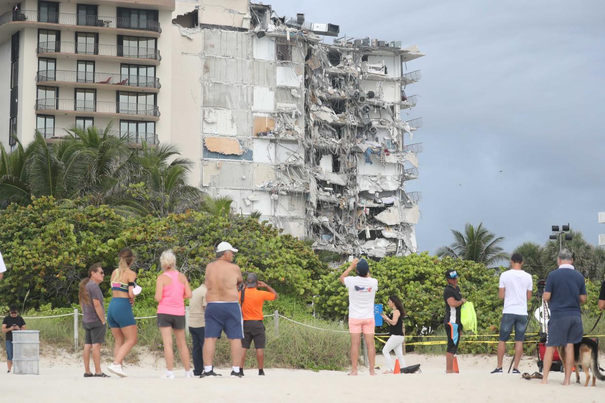 Part of the 12-story oceanfront Champlain Towers South Condo, with more than 100 units on Collins Ave., collapsed around 2 a.m. on Thursday, June 24, 2021.