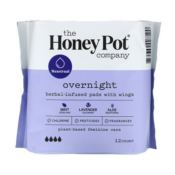 11) The Honey Pot Company Herbal-Infused Overnight Pads with Wings