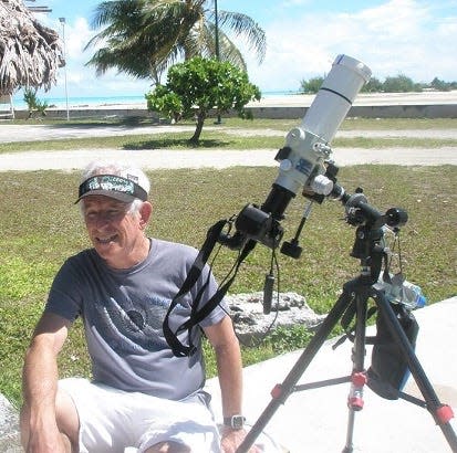 Paul Maley in Kiribati, May 2013, for a solar eclipse.