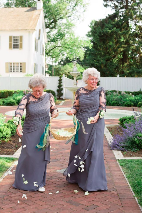 <p>There's nothing cuter than a couple of toddler flower girls tottering down the aisle at a wedding. Except maybe a couple of sweet grannies doing the same. When Josh and Maggie Wakefield got married earlier this year, instead of asking the youngest family members to fill in as a flower girls they decided to ask the eldest…their grandmas. And it was the sweetest thing ever! [Photo: Facebook/Ashley Elizabeth Photography] </p>