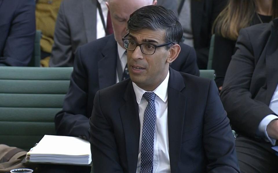 Rishi Sunak answers questions during an appearance in front of the Liaison Committee this afternoon