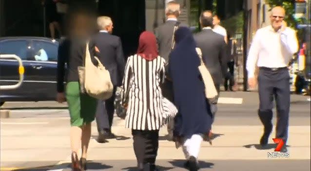 Supporters of the boy leave court in Melbourne. Photo: 7 News