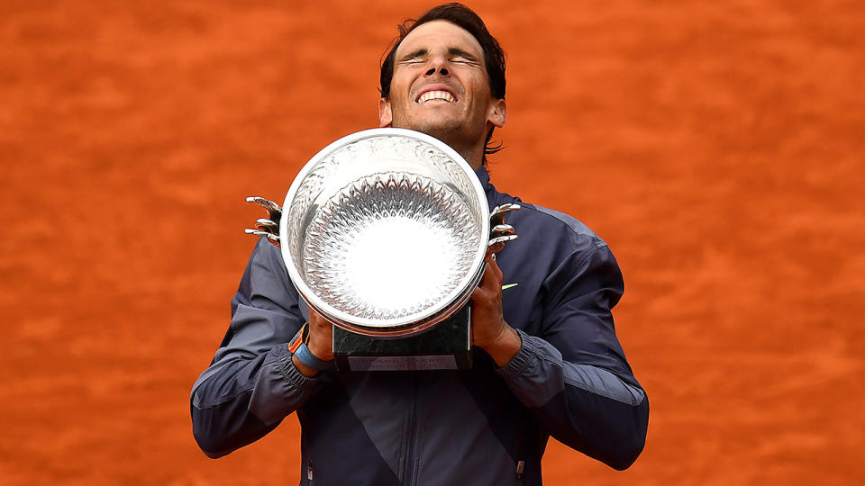 Rafael Nadal, pictured here after winning another French Open title in 2019.