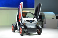 <b>Renault Twizy</b><p><br>Renault is describing the Twizy as ‘the Joker in the pack’ of its zero-emission cars, and you’re certainly likely to see one or two people pointing and laughing. The open doors look like little bunny rabbit ears and the pod-type body that the driver will sit in looks cartoonish at best.</p>