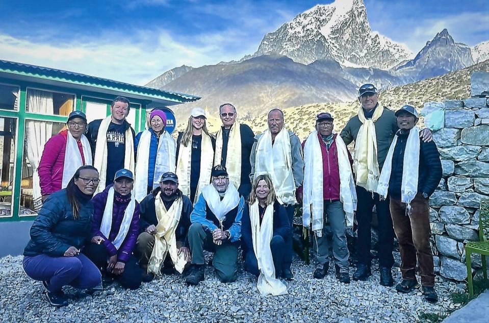 Jerry Maida (front and center) and the latest "Maida Mountaineers" -- a group he has organized for treks up part of Mountain Everest.