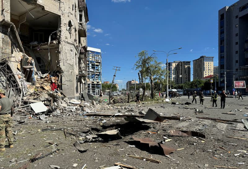 Aftermath of a Russian air attack in Kharkiv