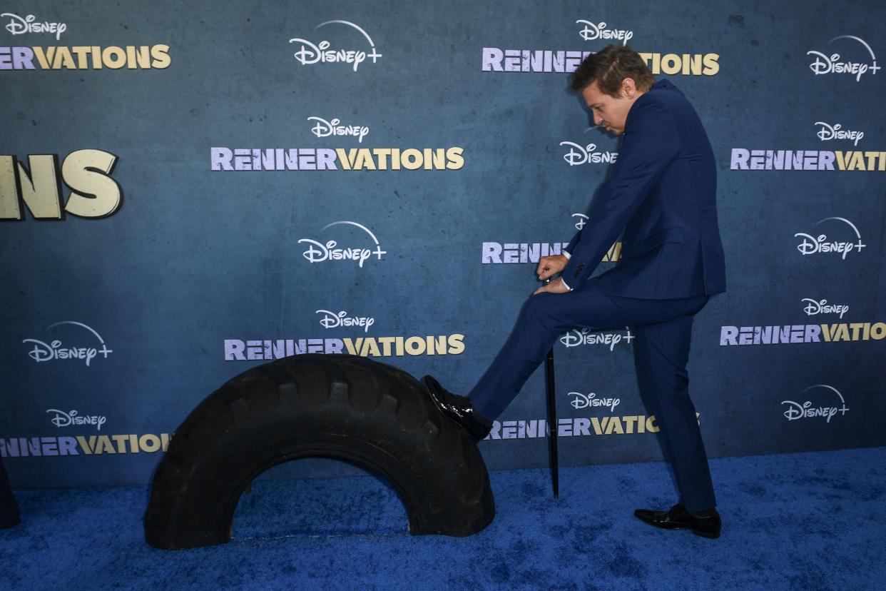 Host & Executive Producer Jeremy Renner arrives for the red carpet premiere of Disney+ original series 