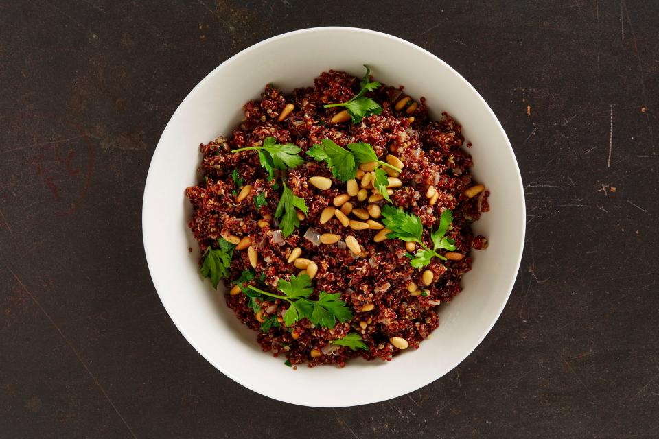 Red Quinoa with Parsley and Toasted Pine Nuts