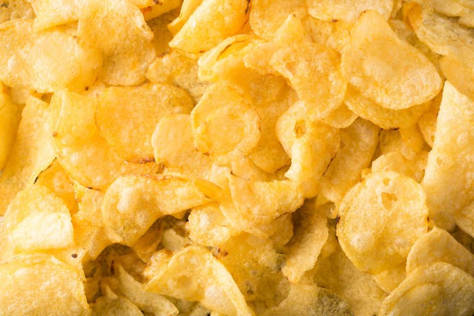 <p>There is life before you've dredged food in <a href="https://www.delish.com/food/g4548/the-best-potato-chips/" rel="nofollow noopener" target="_blank" data-ylk="slk:potato chips;elm:context_link;itc:0;sec:content-canvas" class="link ">potato chips</a> and life after. Your life after will be exponentially better. "You don't even need to toast them because they've already got fat and seasoning, and it's already crunchy," Xie said. Use classic ones for a salty taste, or get wild with sour cream and onion or barbecue. We suggest only using these as a crunchy topping and not as a binder</p>