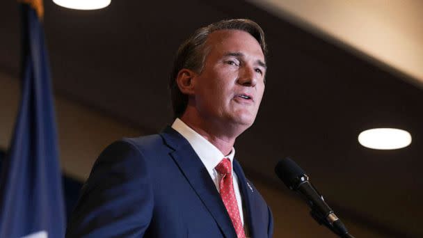 PHOTO: Glenn Youngkin speaks during  rally in Chantilly, Va., Nov. 2, 2021. (Anna Moneymaker/Getty Images, FILE)