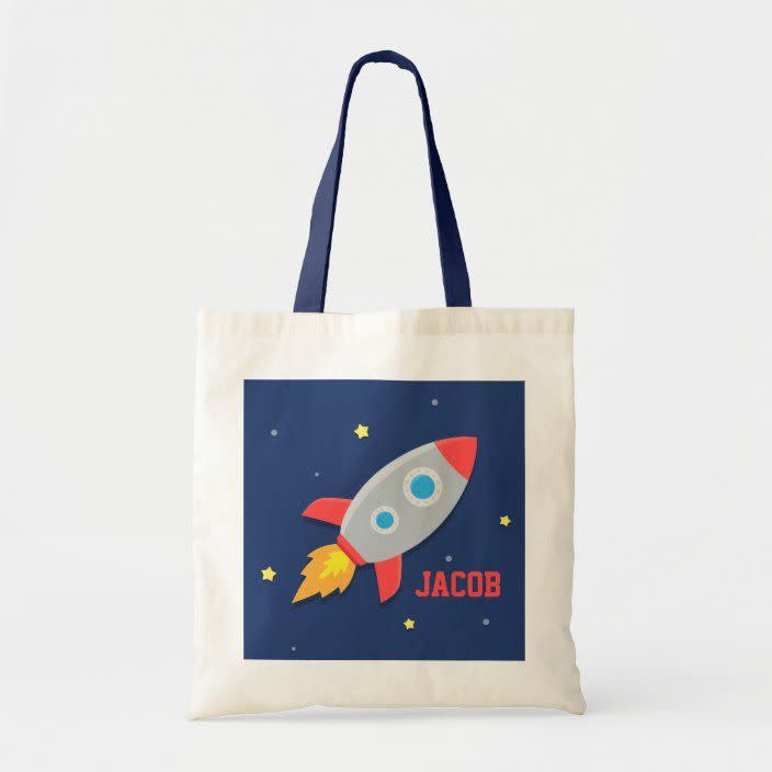 11) Rocket Trick-or-Treat Tote