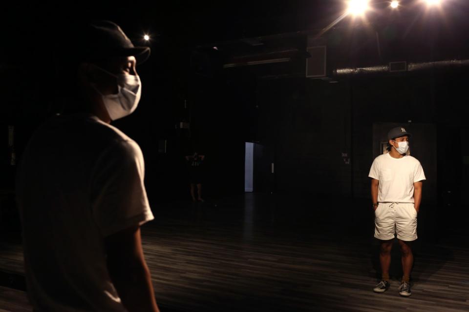 Cofounder Shaun Evaristo stands in the larger of two dance studios at Movement Lifestyle Studio, which can fit 120 students.