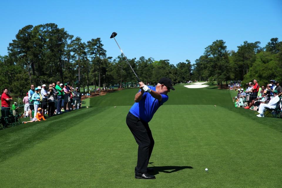 Sandy Lyle on the first tee at Augusta National (Getty Images)