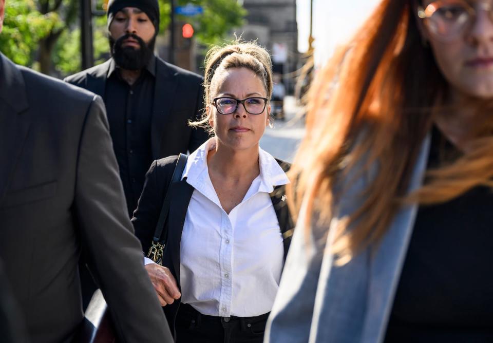 Tamara Lich arrives for her trial at the Ottawa Courthouse on Sept. 11, 2023.