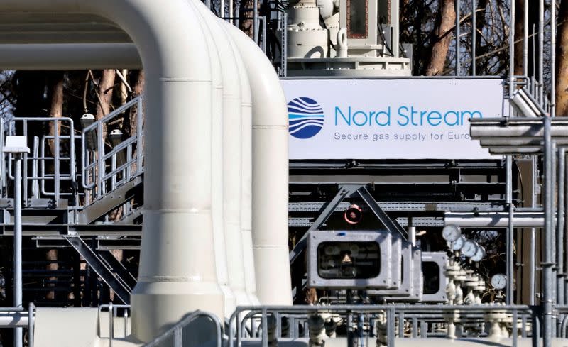 FILE PHOTO: Pipes at the landfall facilities of the 'Nord Stream 1' gas pipline in Lubmin