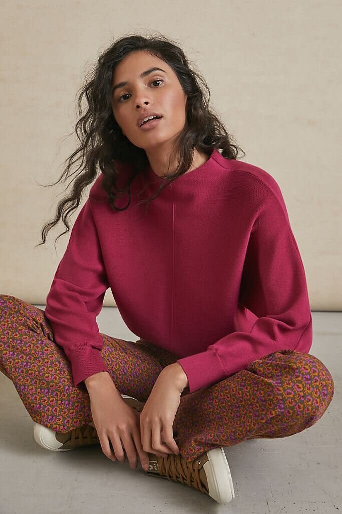 This sweater comes in sizes XXS to XL. <a href="https://fave.co/37PBIBH" target="_blank" rel="noopener noreferrer">Originally $98, get it now for 40% off at Anthropologie</a>.