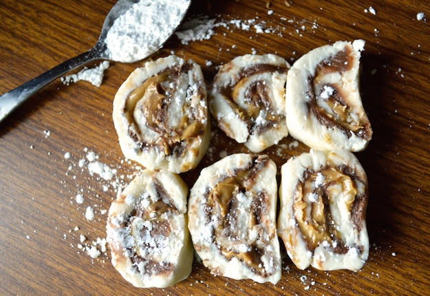 Peanut Butter and Nutella Pinwheels