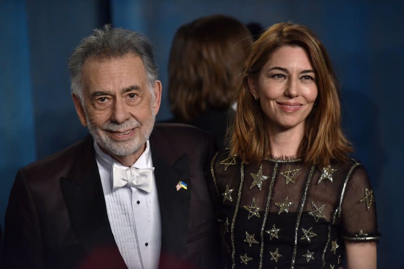 Francis Ford Coppola, shown with daughter Sofia Coppola, will present "Megalopolis" at Cannes. File Photo by Chris Chew/UPI