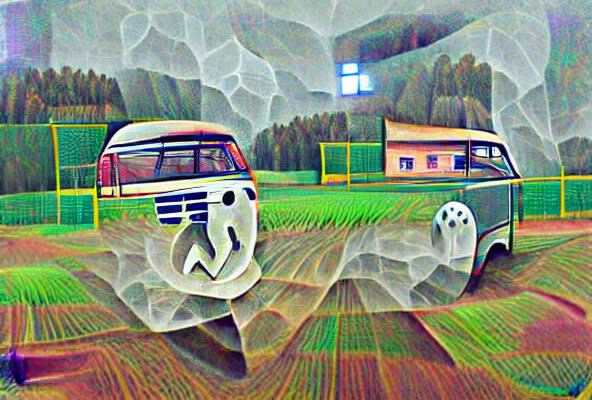 photo of abstract drawing of Field of Dreams film from AI generator